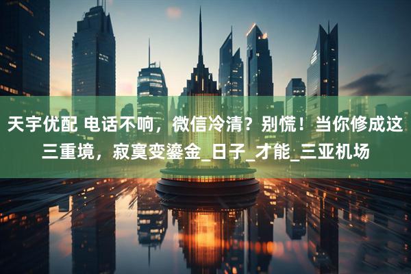天宇优配 电话不响，微信冷清？别慌！当你修成这三重境，寂寞变鎏金_日子_才能_三亚机场